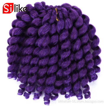 Jumpy Wand Curl Crochet Braids Jamaican Bounce Synthetic Crochet Hair Extension for Black Women Synthetic 22 Roots 8 inch Ombre